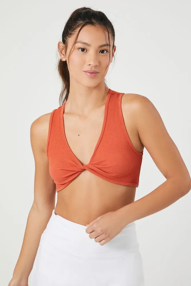 Forever 21 Women's Twisted Seamless Bralette in Sienna Large