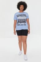 Women's Woodstock Graphic T-Shirt in Blue, 1X