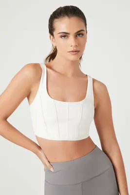 Women's Corset Longline Sports Bra in White Small