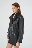 Women's Boxy High-Low Moto Jacket Medium