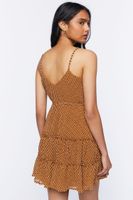 Women's Polka Dot Mini Cami Dress in Brown/Cream Medium