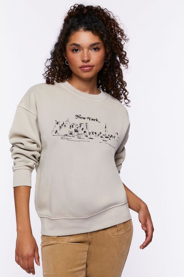 Forever 21 Women's Miller Lite Graphic Pullover in White, XS | F21