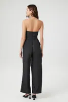 Women's Ruched Halter Wide-Leg Jumpsuit