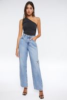 Women's Ruched One-Shoulder Crop Top Medium