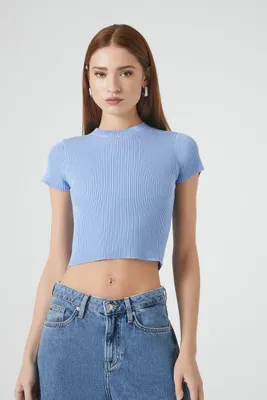 Women's Fitted Sweater-Knit Crop Top
