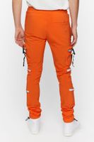 Men Toggle Drawstring Cargo Joggers in Orange Medium