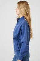 Women's Half-Zip Fleece Pullover in Blue Medium