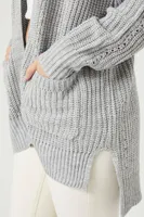 Women's Open-Front Cardigan Sweater in Grey, XL