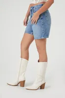 Women's High-Rise Denim Bermuda Shorts Denim,