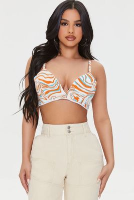 Women's Abstract Print Crop Top Ivory