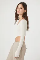 Women's Seamless Curved-Hem Crop Top in Birch Large