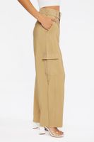 Women's Belted Straight-Leg Cargo Pants in Cigar Small