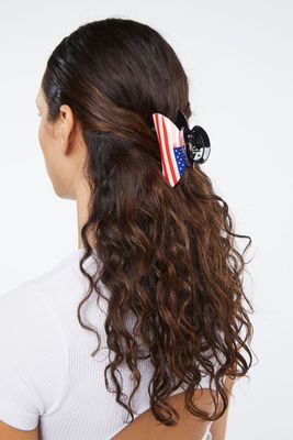 American Flag Hair Claw Clip in Red/Blue