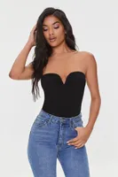 Women's Strapless Sweetheart Bodysuit in Black Small