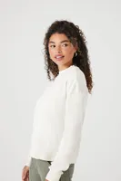 Women's Waffle Knit Drop-Sleeve Top in White, XS