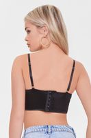 Women's Satin Cropped Lingerie Cami in Black, XL