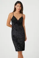 Women's Velvet Cami Slip Dress in Black Small