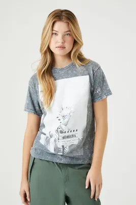 Women's Mineral Wash ODB Graphic T-Shirt in Grey Small