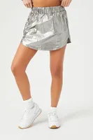 Women's Active Metallic Straight Skort in Silver Small