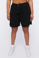 Women's Active Drawstring Shorts in Black, 0X