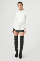 Women's Poplin Corset & Shirt Combo Top in White, XS