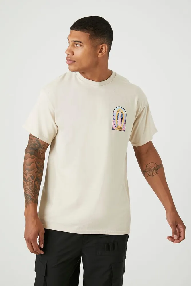 Men Fiesta De La Virgen Graphic Tee in Taupe, XXL