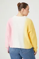 Women's Gradient Sweater in Pink, 1X