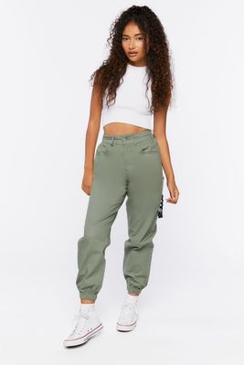 Women's Wallet Chain Twill Joggers in Olive Medium