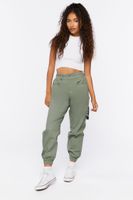 Women's Wallet Chain Twill Joggers in Olive Small