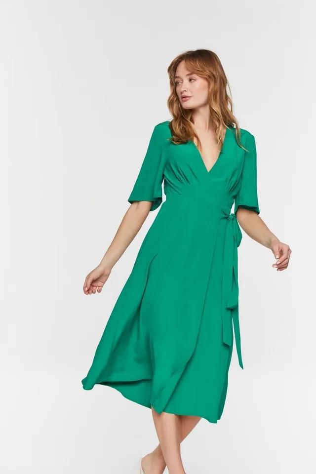Home | Forever 21 Women's Crepe Midi Wrap Dress in Green Small at Plaza Del  Caribe in Ponce, PR