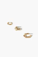 Women's Abstract Hoop Earring Set in Gold