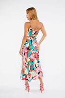 Women's Abstract Floral One-Shoulder Dress in Pink Small