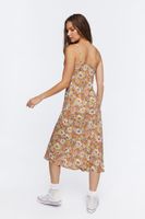 Women's Floral Print Cami Midi Dress in Yellow Medium