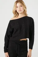 Women's Cable Knit Sweater & Leggings Set in Black Large