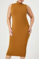 Women's Bodycon Midi Dress in Cigar, 2X