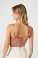 Women's Denim Bustier Cropped Cami in Cocoa Medium