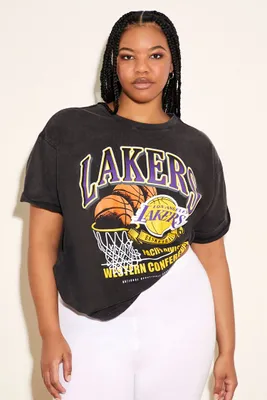 Women's Los Angeles Lakers Graphic T-Shirt in Black, 0X