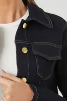 Women's Cropped Denim Trucker Jacket in Indigo Small