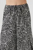 Women's Abstract Print Palazzo Pants Black