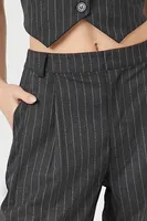 Women's Pinstriped High-Rise Trouser Pants