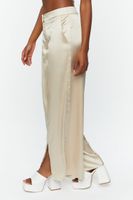 Women's Satin Wide-Leg Split-Hem Pants