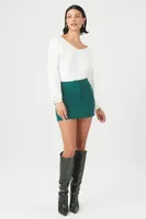 Women's Pleated A-line Mini Skirt in Emerald Small