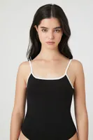 Women's Sweater-Knit Cami Bodysuit in Black/Vanilla, XS