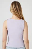 Women's Ruched Cropped Tank Top in Dusty Lavender Medium