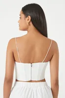 Women's Corset Cropped Cami in White Small