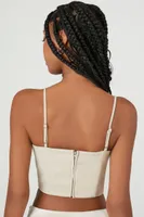 Women's Cropped Sweetheart Bustier Cami in Tan, XS