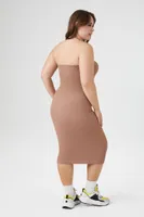 Women's Seamless Tube Midi Dress in Almond, 2X