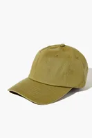 Men Curved-Brim Baseball Cap in Olive