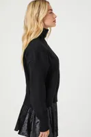 Women's Turtleneck Split-Hem Sweater Small