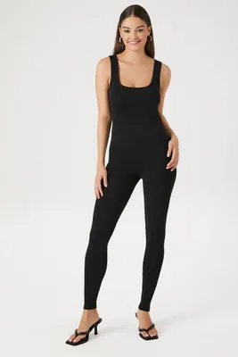 Women's Sweater-Knit Sleeveless Jumpsuit in Black, XL